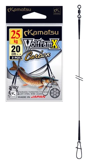 NextFish - Horgász webshop és horgászbolt - KAMATSU Volfram X Carbon Leader 20cm 5kg 