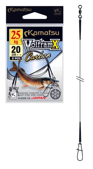 NextFish - Horgász webshop és horgászbolt - KAMATSU Volfram X Carbon Leader 20cm 20kg 