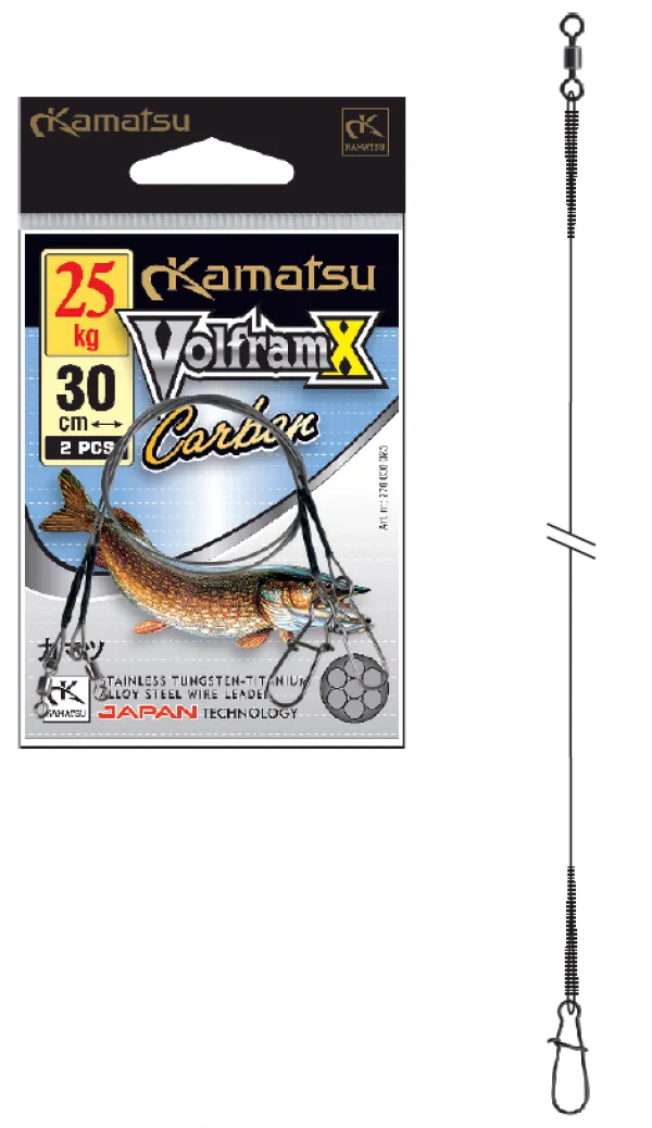 NextFish - Horgász webshop és horgászbolt - KAMATSU Volfram X Carbon Leader 30cm 5kg 
