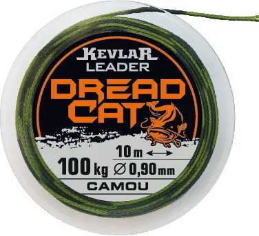 NextFish - Horgász webshop és horgászbolt - DREADCAT Catfish Leader Kevlar Camou 80kg/0,78mm 10m Dread Cat