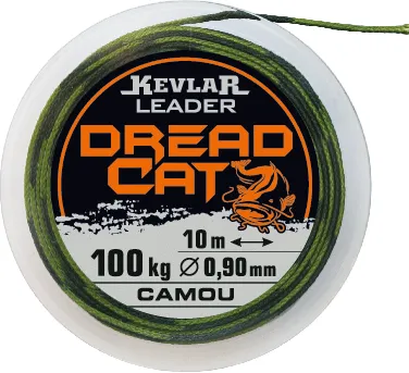 NextFish - Horgász webshop és horgászbolt - DREADCAT Catfish Leader Kevlar Camou 150kg/1,24mm 10m Dread Cat