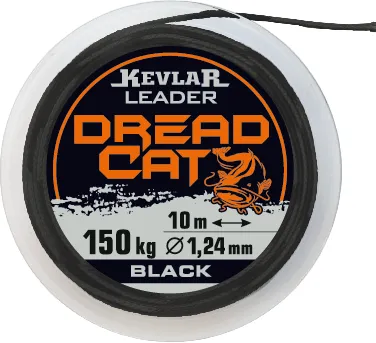 NextFish - Horgász webshop és horgászbolt - DREADCAT Catfish Leader Kevlar 80kg/0,78mm  Black 10m Dread Cat