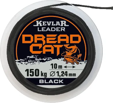 NextFish - Horgász webshop és horgászbolt - DREADCAT Catfish Leader Kevlar 100kg/0,90mm Black 10m Dread Cat