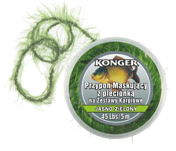 NextFish - Horgász webshop és horgászbolt - KONGER Masking Leader with Braid Light Green 25lbs 5m