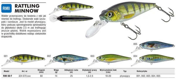 NextFish - Horgász webshop és horgászbolt - KAMATSU Rattling Minnow 80F Real Perch