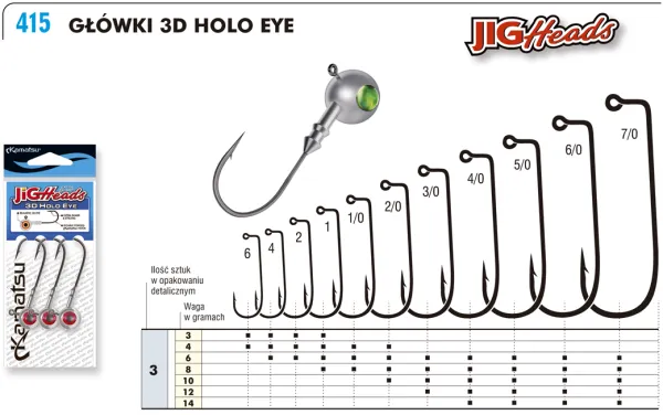 NextFish - Horgász webshop és horgászbolt - KAMATSU 3D Holo Red Eye Jig Head 1 3g