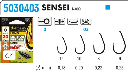 NextFish - Horgász webshop és horgászbolt - KAMATSU Method Feeder Long Sensei 6 with Silicone Ring