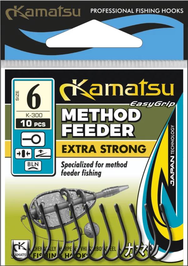 NextFish - Horgász webshop és horgászbolt - KAMATSU Kamatsu Method Feeder Extra Strong 6 Black Nickel Ringed