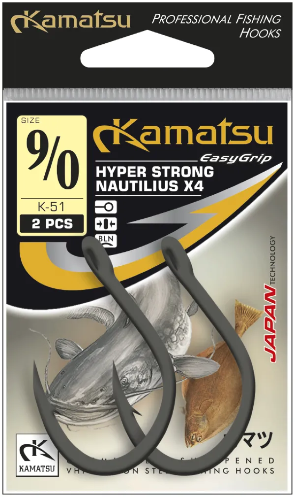 NextFish - Horgász webshop és horgászbolt - KAMATSU Kamatsu Hyper Strong Nautilius X4 11/0 Black Nickel Ringed