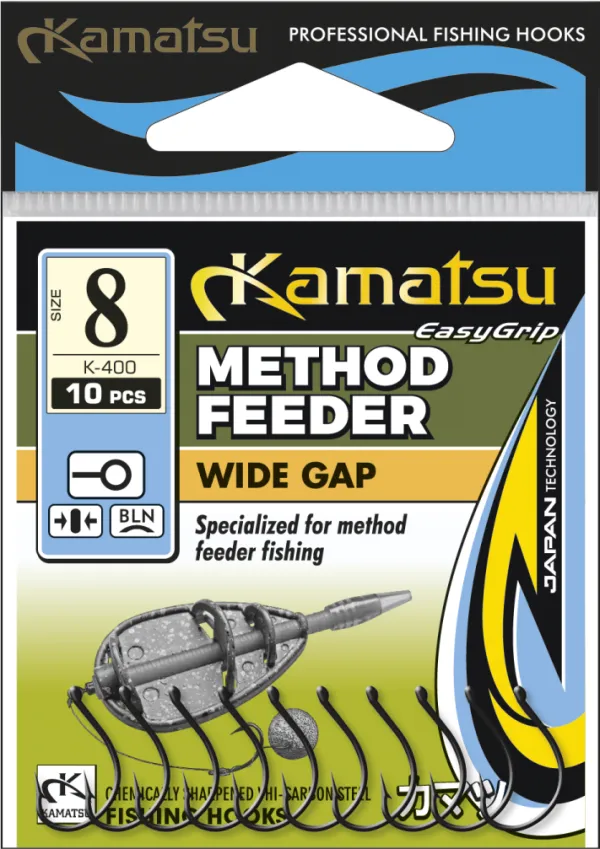 NextFish - Horgász webshop és horgászbolt - KAMATSU Kamatsu Method Feeder Wide Gap 6 Black Nickel Ringed