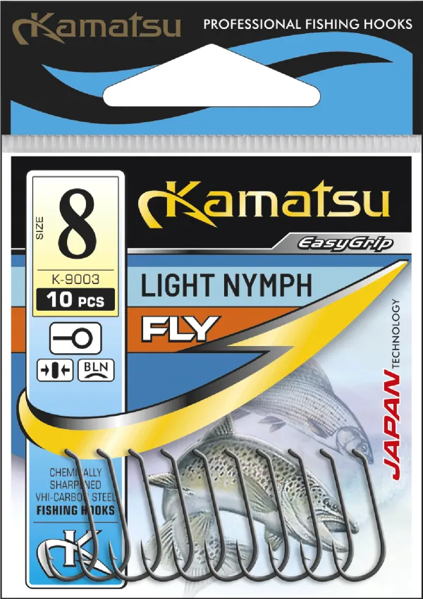 NextFish - Horgász webshop és horgászbolt - KAMATSU Kamatsu Light Nymph 8 Black Nickel Ringed