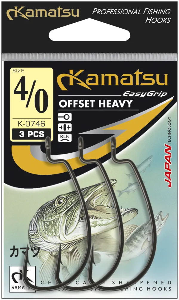 NextFish - Horgász webshop és horgászbolt - KAMATSU Kamatsu Offset Heavy 1/0 Black Nickel Ringed