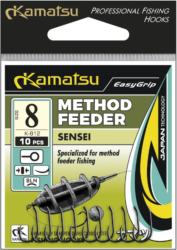 NextFish - Horgász webshop és horgászbolt - KAMATSU Kamatsu Method Feeder Sensei 10 Black Nickel Ringed