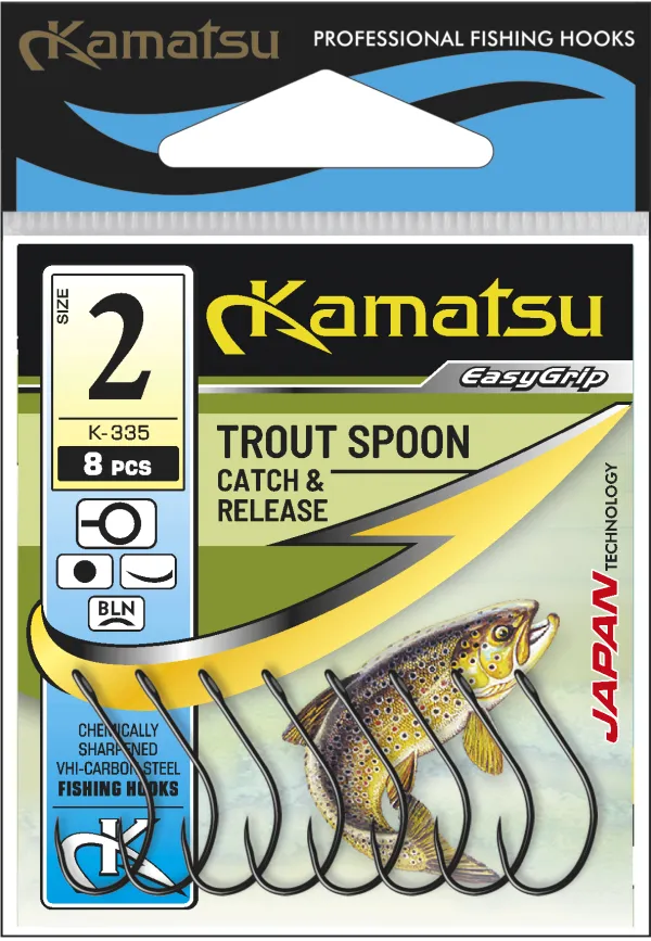 NextFish - Horgász webshop és horgászbolt - KAMATSU Kamatsu Trout Spoon C&R 2 Black Nickel Big Ringed