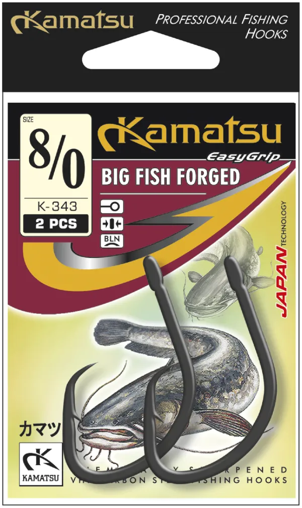 NextFish - Horgász webshop és horgászbolt - KAMATSU Kamatsu Big Fish Forged 8/0 Black Nickel Ringed