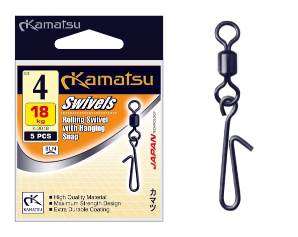 NextFish - Horgász webshop és horgászbolt - KAMATSU Swivel with Hanging Snap 4 18kg K-3018