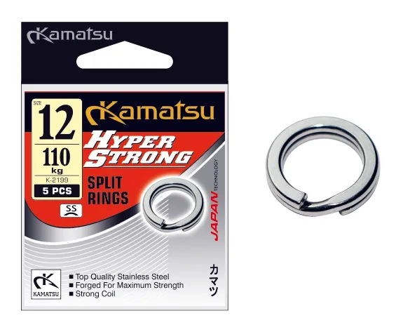 NextFish - Horgász webshop és horgászbolt - KAMATSU Hyper Strong Split Ring K-2199 Stainless Steel 2,5mm 4,5kg 