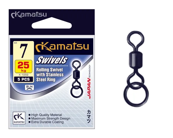 NextFish - Horgász webshop és horgászbolt - KAMATSU Swivel with Stainless Steel Ring 4 45kg K-1059