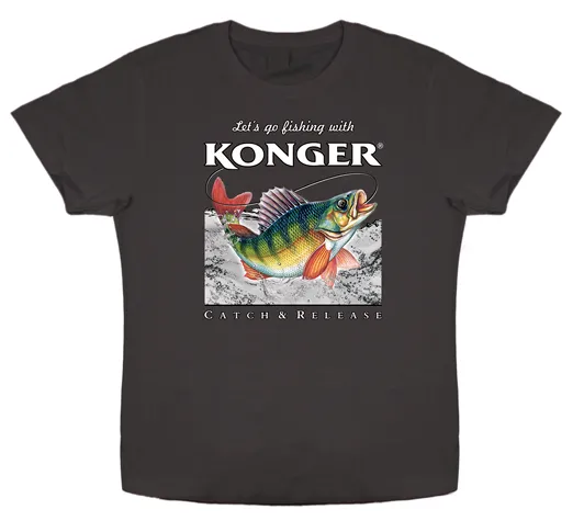 NextFish - Horgász webshop és horgászbolt - KONGER T-Shirt Perch grey Size L