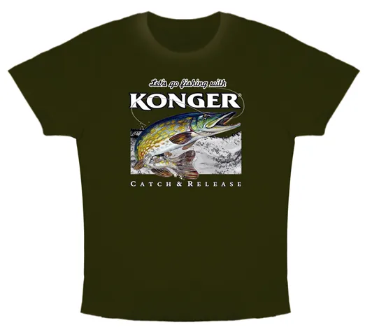 NextFish - Horgász webshop és horgászbolt - KONGER T-Shirt Pike Green Size L