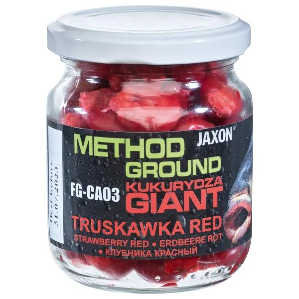 NextFish - Horgász webshop és horgászbolt - JAXON METHOD GROUND GIANT CORN RED STRAWBERRY 125g