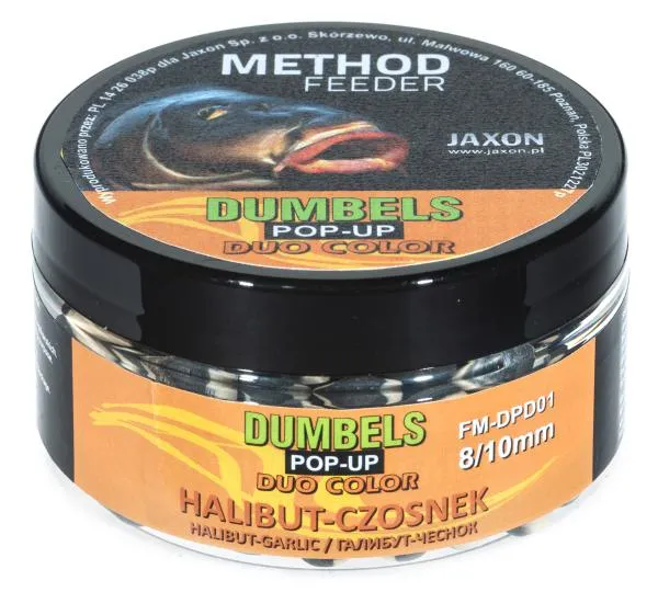 NextFish - Horgász webshop és horgászbolt - JAXON DUMBELS DUO COLOR POP-UP METHOD FEEDER HALIBUT/GARLIC 30g 8/10mm