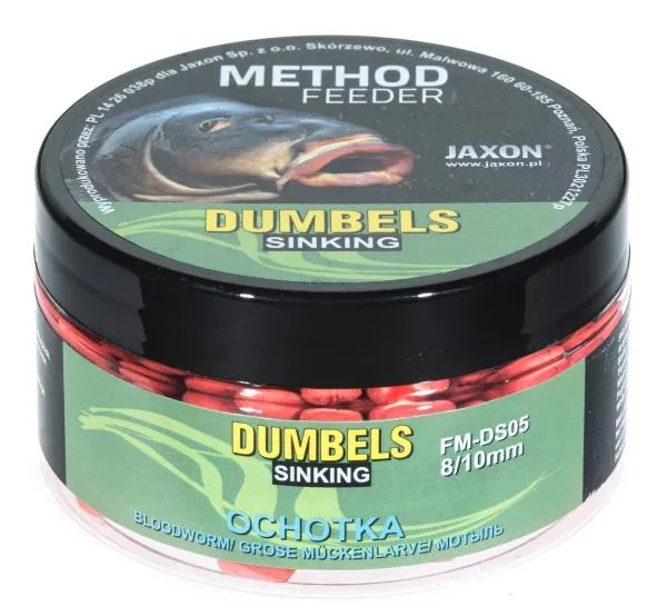 NextFish - Horgász webshop és horgászbolt - JAXON DUMBELS SINKING METHOD FEEDER BLOODWORM 50g 8/10mm wafter