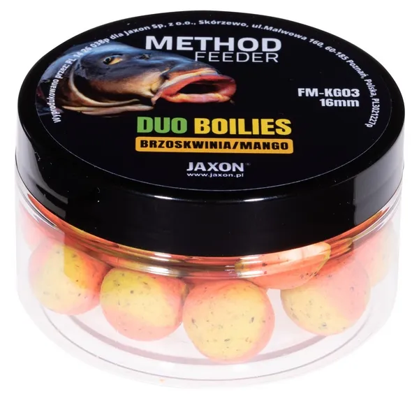 NextFish - Horgász webshop és horgászbolt - JAXON DUO-BOILIES METHOD FEEDER PEACH/MANGO 5x40g 16mm