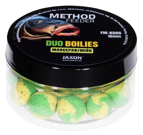 NextFish - Horgász webshop és horgászbolt - JAXON DUO-BOILIES METHOD FEEDER MARZIPAN/HONEY 5x40g 16mm