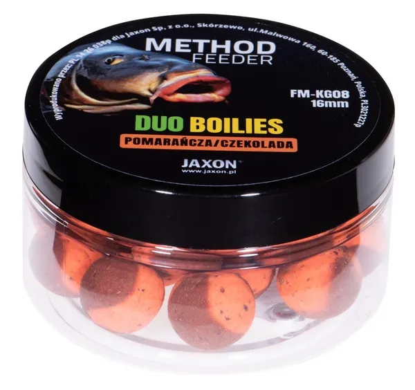 NextFish - Horgász webshop és horgászbolt - JAXON DUO-BOILIES METHOD FEEDER ORANGE/CHOCOLATE 5x40g 16mm