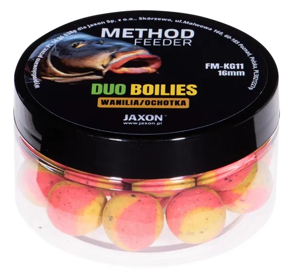 NextFish - Horgász webshop és horgászbolt - JAXON DUO-BOILIES METHOD FEEDER VANILLA/BLOODWORM 5x40g 16mm