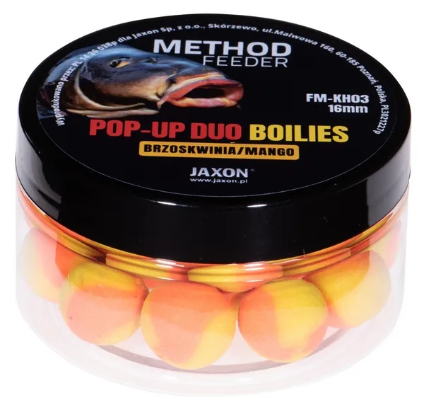 NextFish - Horgász webshop és horgászbolt - JAXON POP-UP DUO-BOILIES METHOD FEEDER PEACH/MANGO 40g 16mm