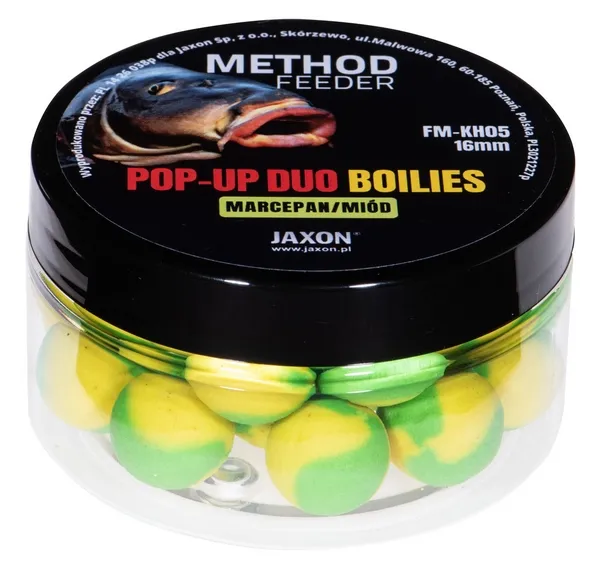 NextFish - Horgász webshop és horgászbolt - JAXON POP-UP DUO-BOILIES METHOD FEEDER MARZIPAN/HONEY 40g 16mm