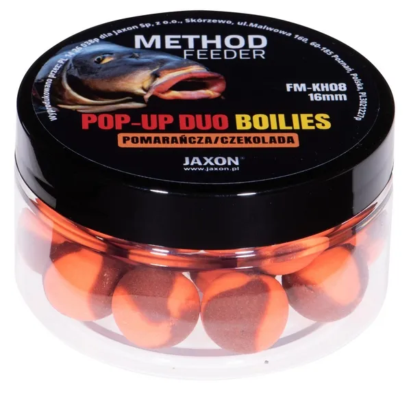 NextFish - Horgász webshop és horgászbolt - JAXON POP-UP DUO-BOILIES METHOD FEEDER ORANGE/CHOCOLATE 40g 16mm