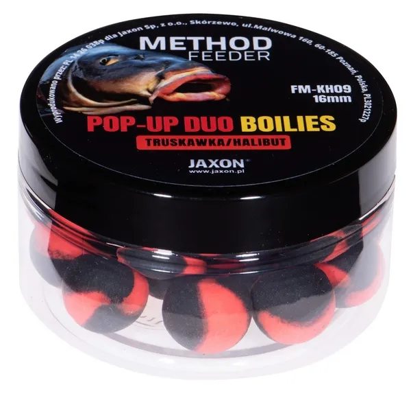 NextFish - Horgász webshop és horgászbolt - JAXON POP-UP DUO-BOILIES METHOD FEEDER STRAWBERRY/HALIBUT 40g 16mm