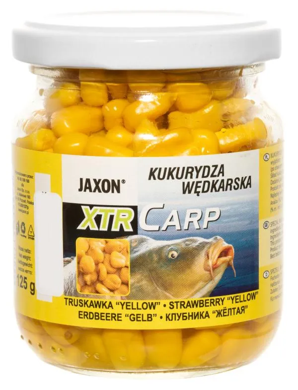 NextFish - Horgász webshop és horgászbolt - JAXON CORN-STRAWBERRY"YELLOW" 125g epres sárga kukorica