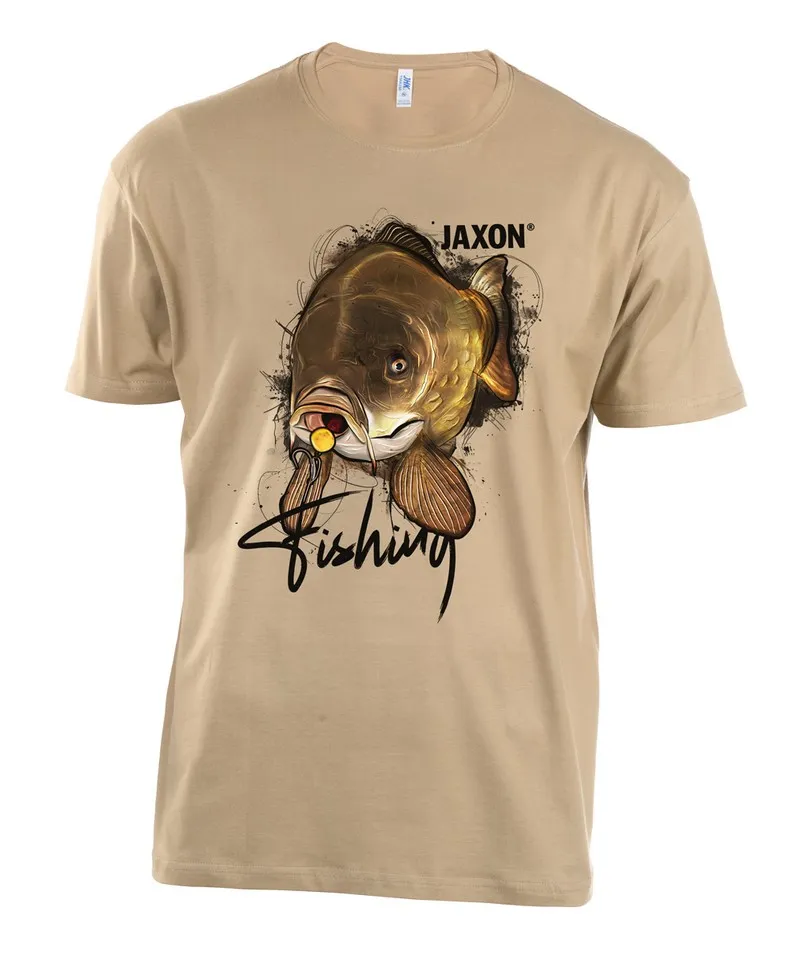 NextFish - Horgász webshop és horgászbolt - JAXON T-SHIRT BEIGE NATURE CARP  XL póló