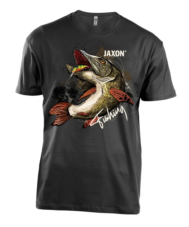 NextFish - Horgász webshop és horgászbolt - JAXON T-SHIRT BLACK NATURE PIKE  L póló