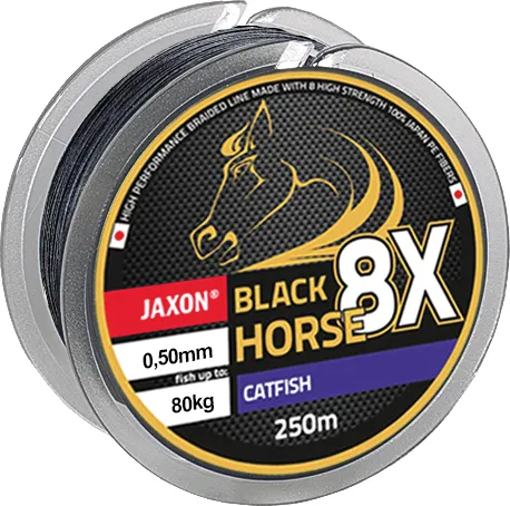 NextFish - Horgász webshop és horgászbolt - JAXON BLACK HORSE 8X CATFISH BRAIDED LINE 0,36mm 250m