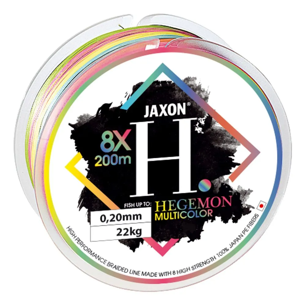 NextFish - Horgász webshop és horgászbolt - JAXON HEGEMON 8X MULTICOLOR BRAIDED LINE 0,18mm 200m