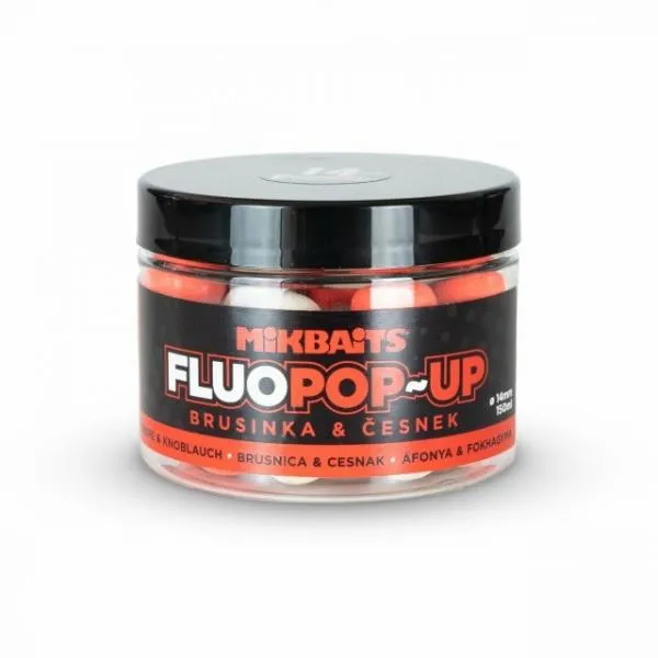 NextFish - Horgász webshop és horgászbolt - MIKBAITS POP-UP FLUO BOJLI 150ml - ÁFONYA FOKHAGYMA 14mm