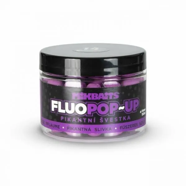 NextFish - Horgász webshop és horgászbolt - MIKBAITS POP-UP FLUO BOJLI 150ml - FŰSZERES SZILVA 14mm