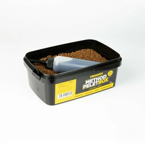 NextFish - Horgász webshop és horgászbolt - MIKBAITS METHOD PELET BOX PAMPELISKA GYERMEKLÁNCFŰ 400g + 120ml ACTIVATOR