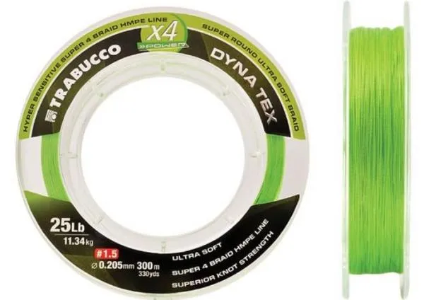 NextFish - Horgász webshop és horgászbolt - Trabucco DYNA-TEX X4 POWER LIME YELLOW 150m 0,063, fonott zsinór