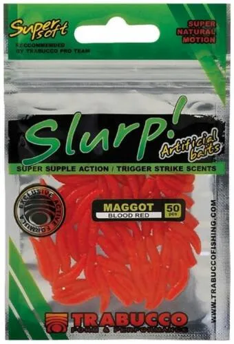 NextFish - Horgász webshop és horgászbolt - Trabucco Slurp Bait Maggot Blood Red 50 db,vérvörös gumicsonti