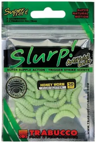 NextFish - Horgász webshop és horgászbolt - Trabucco Slurp Bait Honey Worm XL 25 db Flu, gumi méhlárva