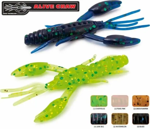 NextFish - Horgász webshop és horgászbolt - Rapture Ulc Alive Craw 5cm/1.8g Black 12db, lágygumi csali