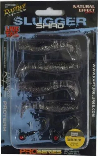 NextFish - Horgász webshop és horgászbolt - Rapture Slugger Shad Set 55 Smoke Ghost 4+2db/csg, műcsali szett