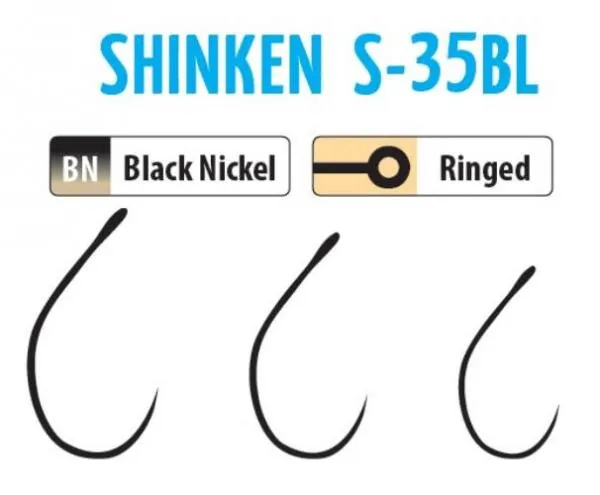 NextFish - Horgász webshop és horgászbolt - TRABUCCO SHINKEN HOOKS S-35BL BN #4  10 db szakáll nélküli horog