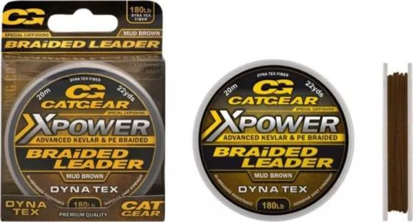 NextFish - Horgász webshop és horgászbolt - CATGEAR XPOWER BRAIDED LEADER 180lbs 20m fonott előkezsinór